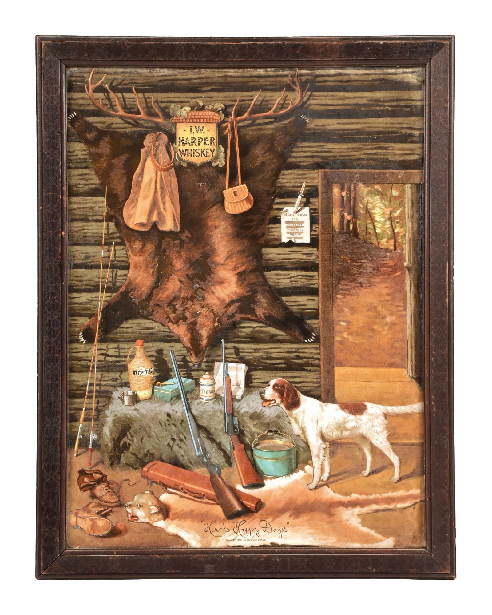 L.W. HARPER WHISKEY FRAMED GLASS