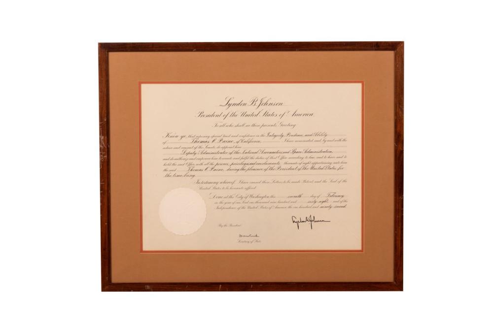LYNDON B. JOHNSON TO THOMAS PAINE