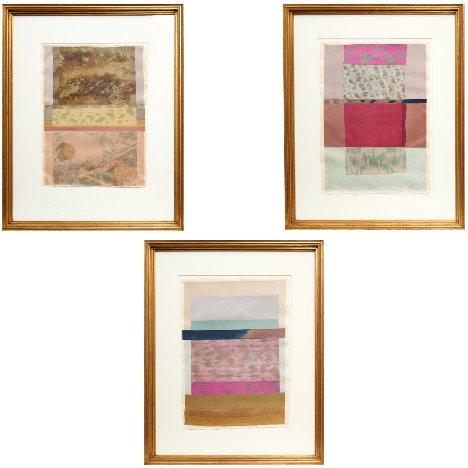 LYNN KLEIN, (3) SILK COLLAGES
