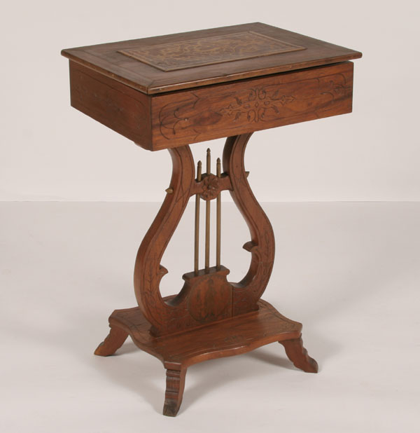 Lyre base stand/work table;
