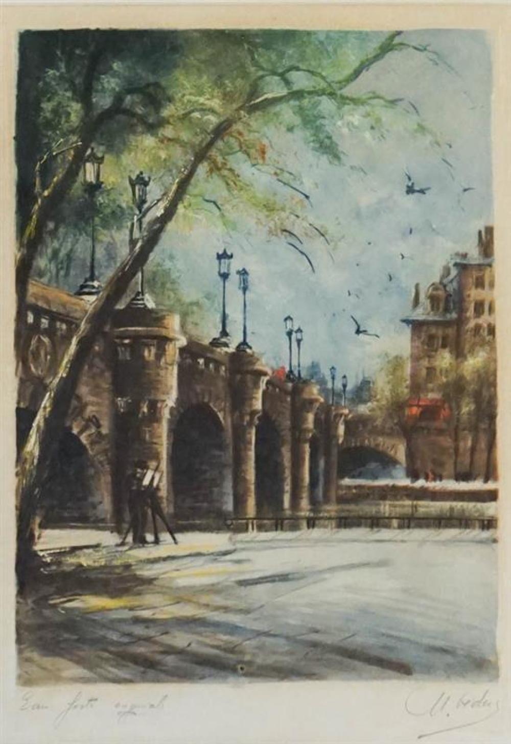 M. BEDER, PARIS, COLOR ETCHING,