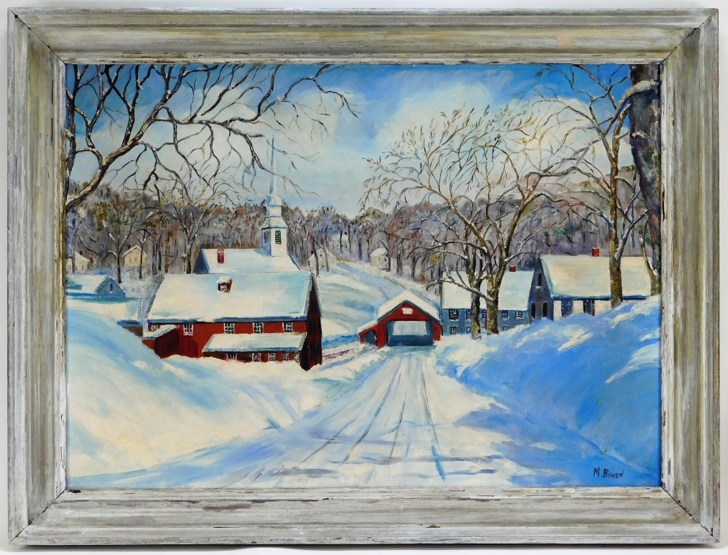 M. BOWEN VERMONT WINTER LANDSCAPE