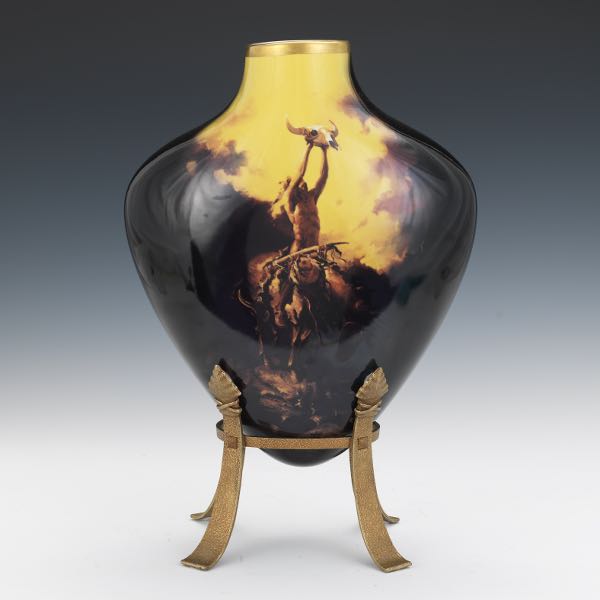 M. CHIN PORCELAIN ARROW SHAPED VASE