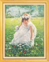 M. E. WIEN "GIRL IN FIELD OF P