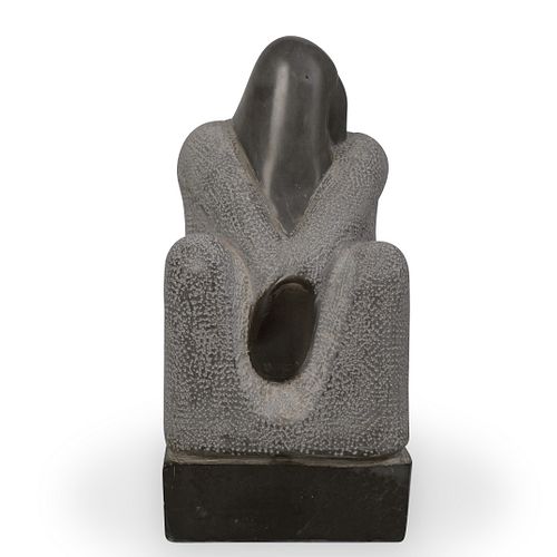 M. GINSBURG CARVED STONE FIGURAL