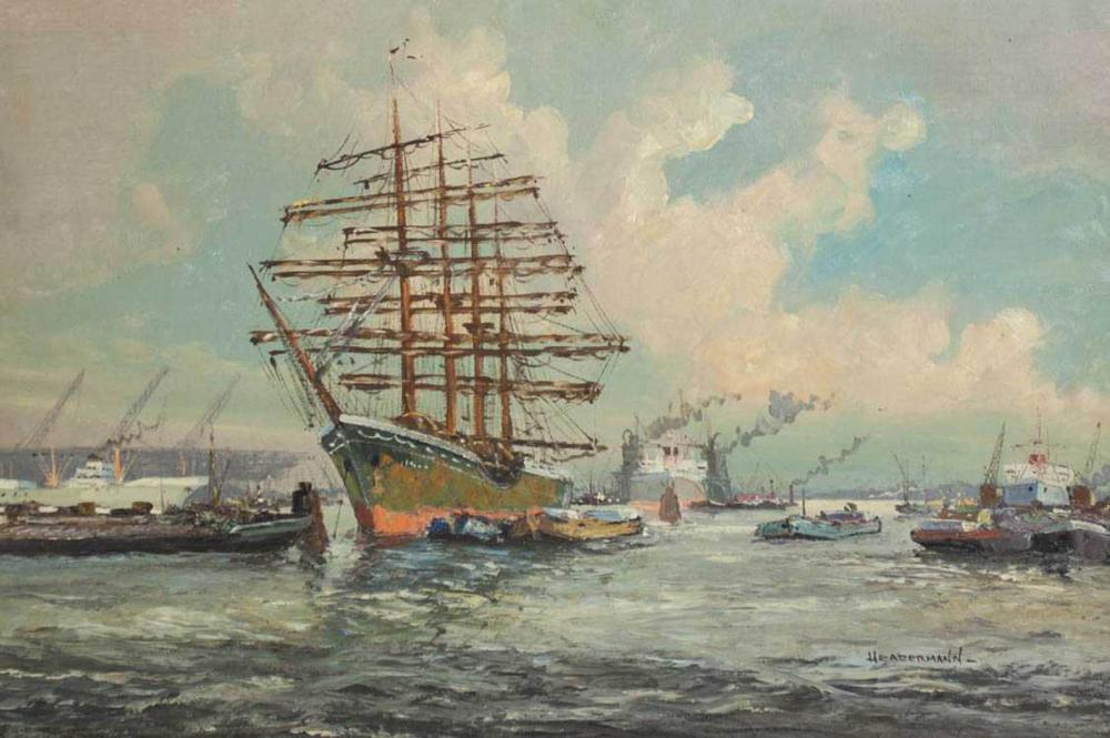 M. HEADERMANN OIL ON CANVAS, BUSY