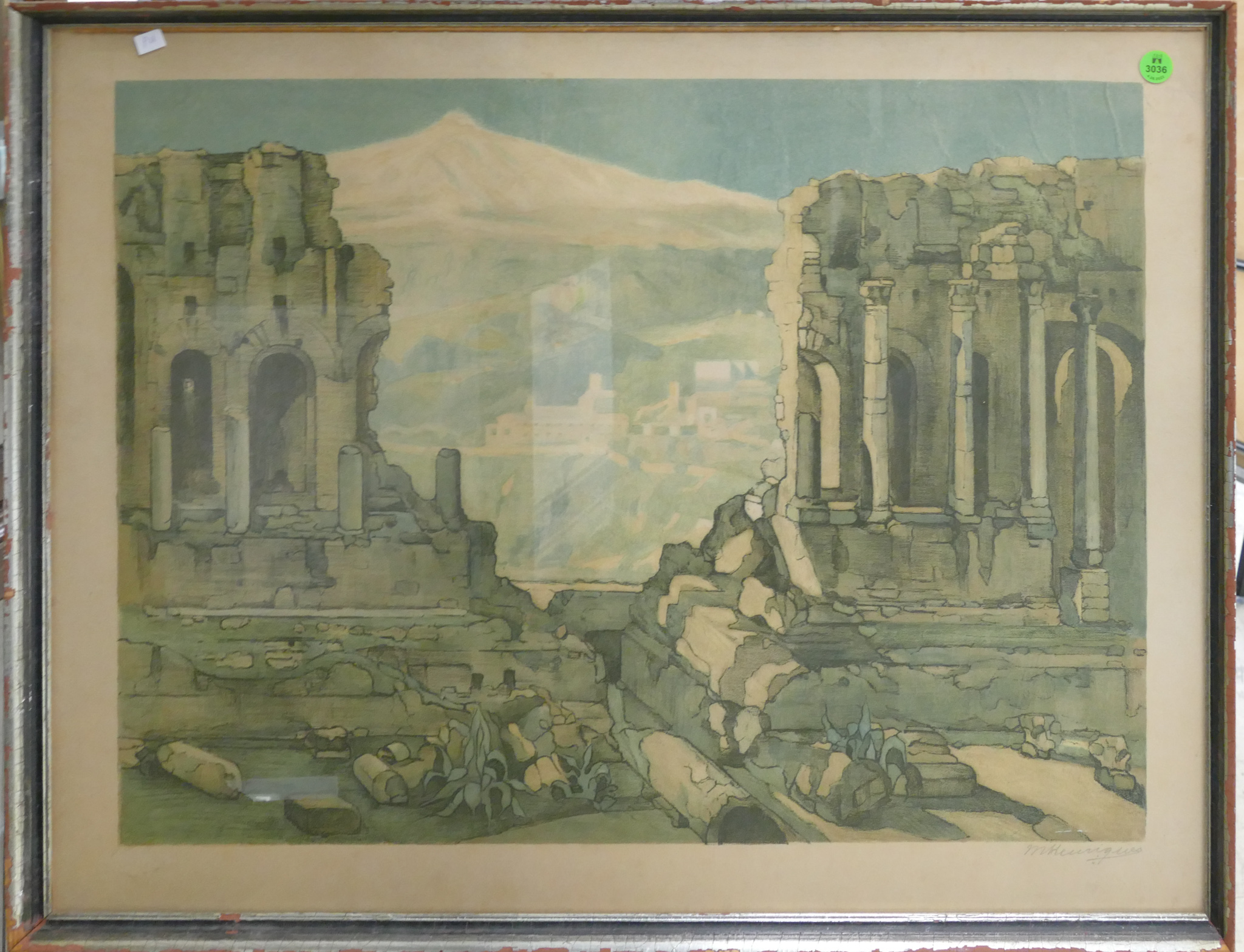 M. Heurigues Signed Lithograph of