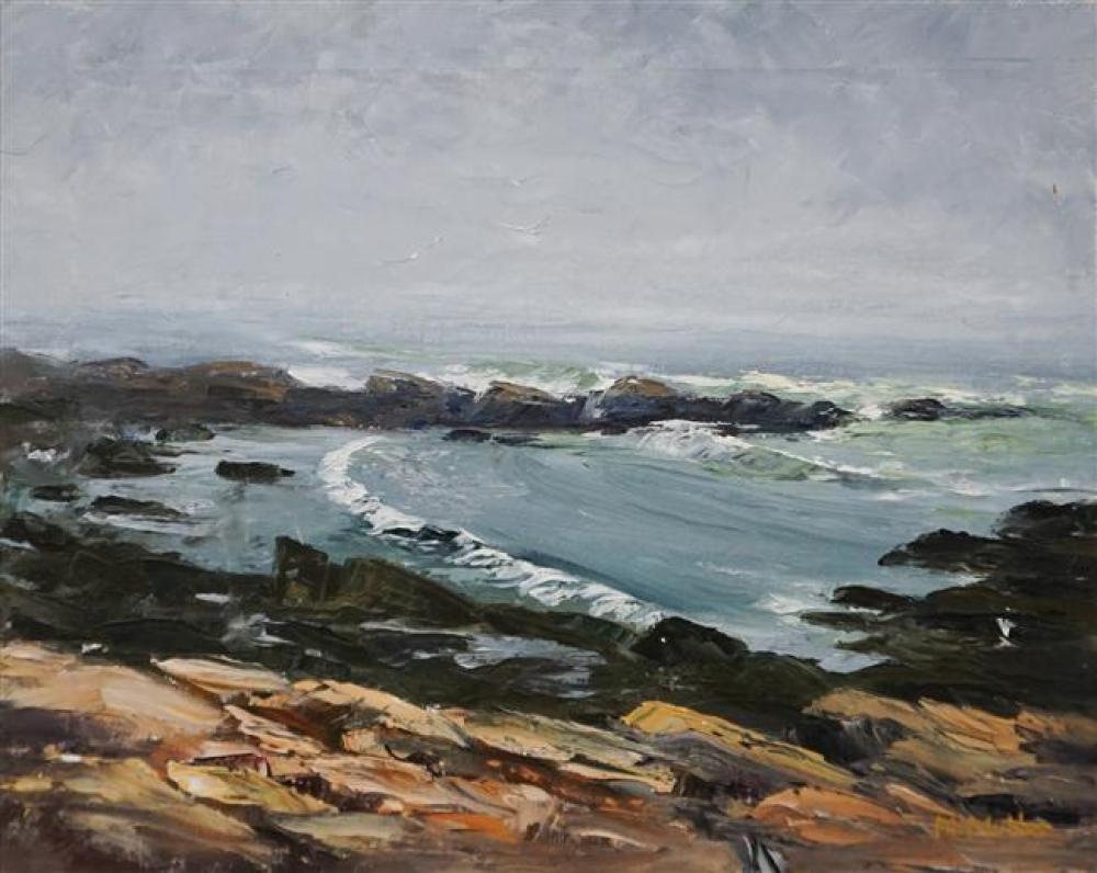 M. MULLER, COASTLINE, OIL ON