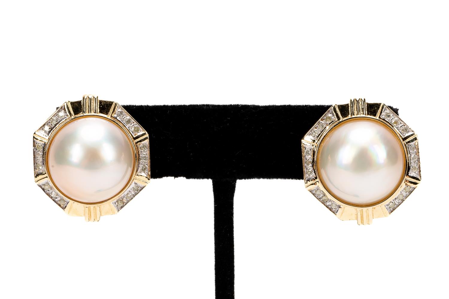 MABE PEARL, DIAMOND, AND 14K GOLD