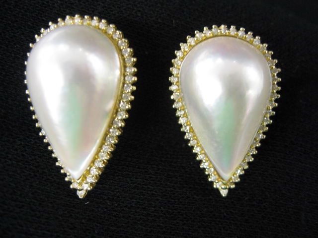 Mabe Pearl & Diamond Earrings