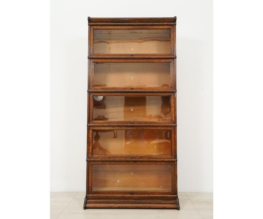 Macey oak barristers bookcase, five