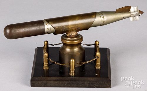 MACHINIST MADE TORPEDO MODEL DESK