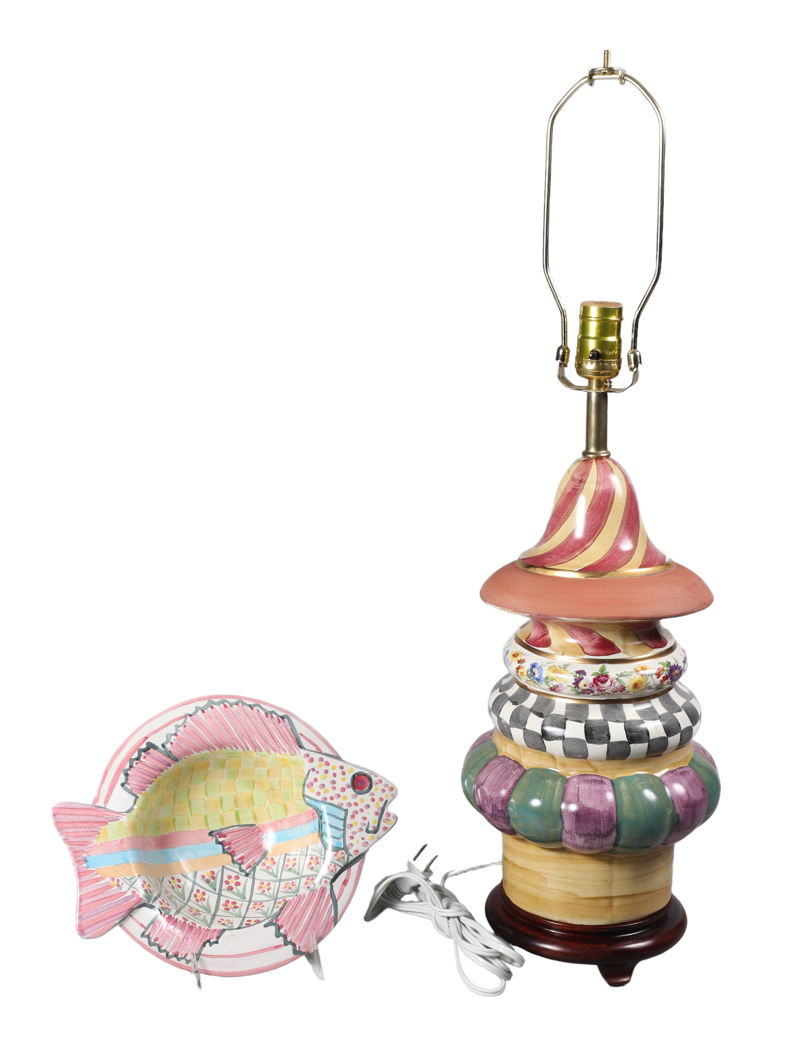 Mackenzie Childs lamp and bowl to
