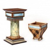 MACKENZIE-CHILDS PEDESTAL AND