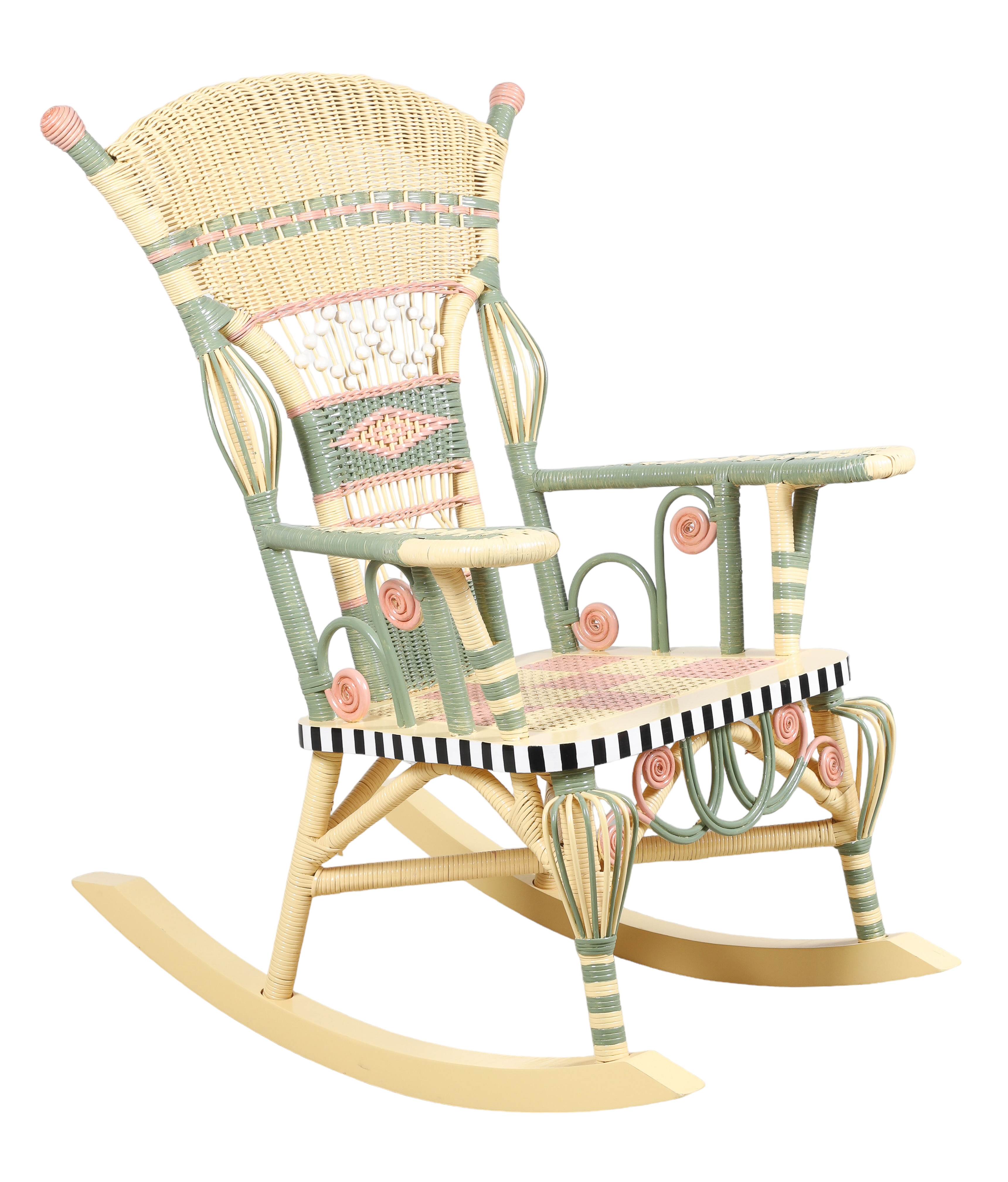Mackenzie Childs style wicker paint
