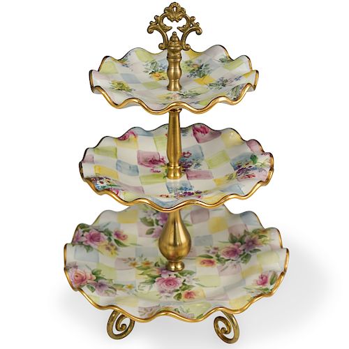 MACKENZIE CHILDS THREE TIER DESSERT