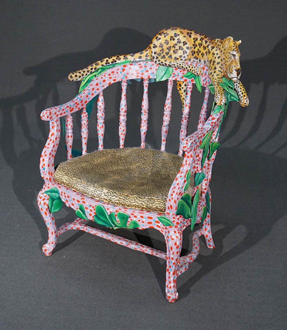 MACKENZIE-CHILDS TYPE PAINTED AND