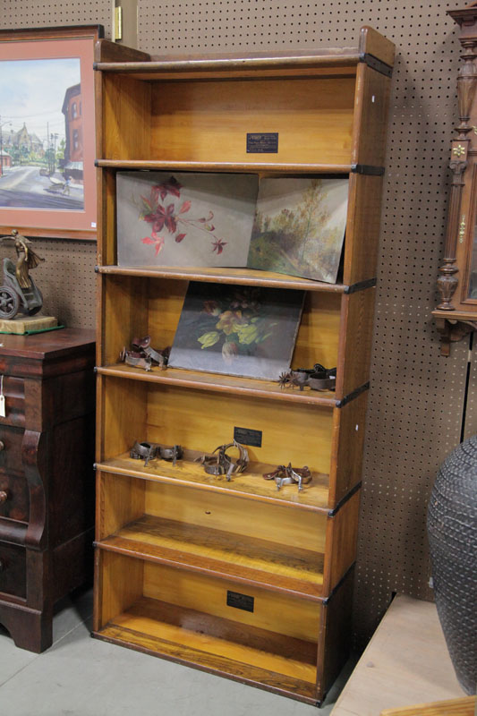 MACY STACKED BOOKCASE. Oak with six
