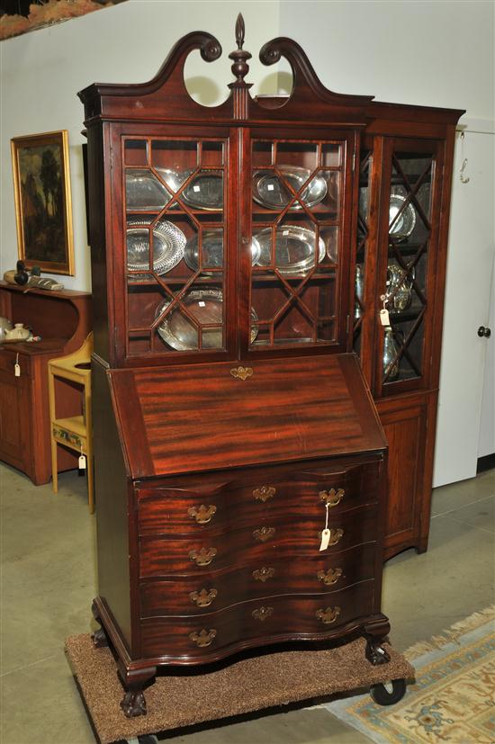 MADDOX SECRETARY BOOKCASE. Mahogany