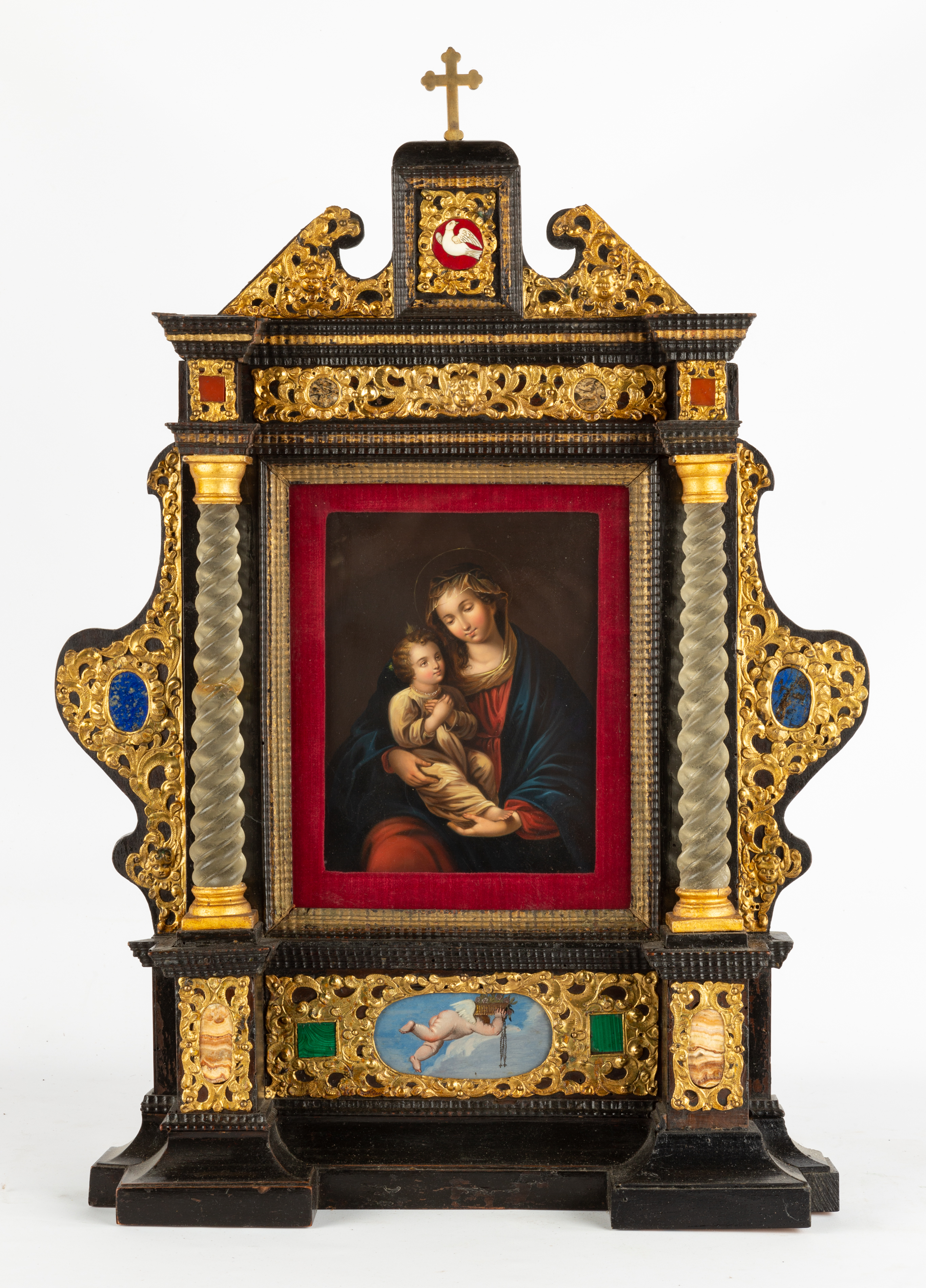 MADONNA AND CHILD HAND PAINTED