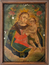 MADONNA AND CHILD RETABLO OIL