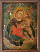 MADONNA AND CHILD RETABLO OIL