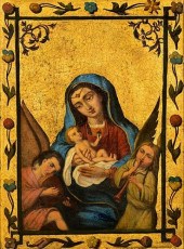 MADONNA & CHILD OIL ON CANVASE