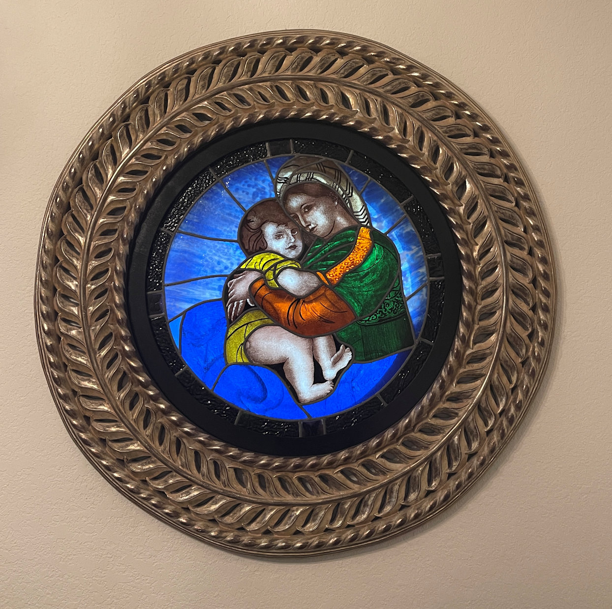 MADONNA & CHILD STAINED GLASS: