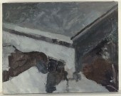MAE GRUBER "GREY WOOD TABLE, N