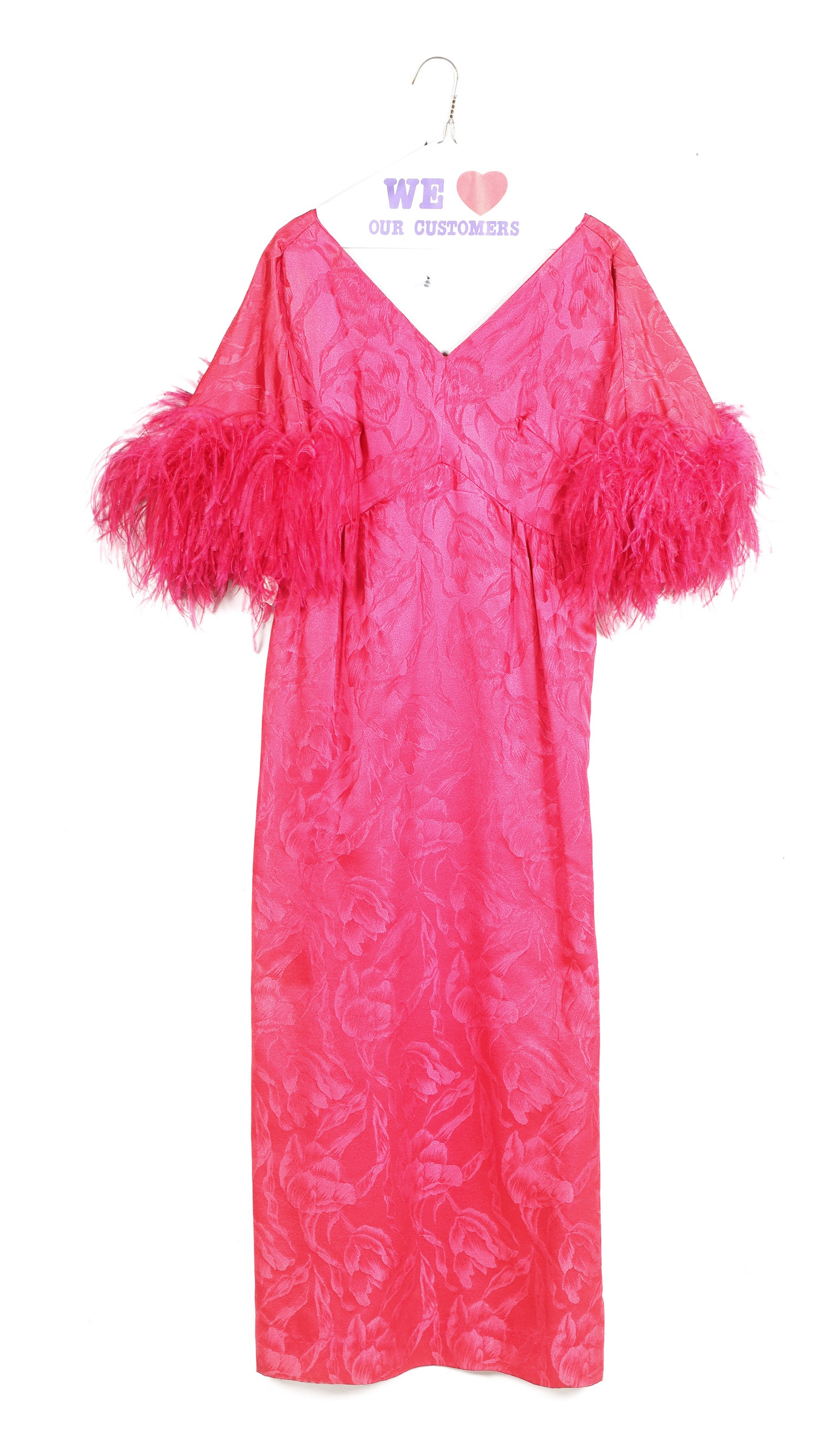 Magenta jacquard and marabou