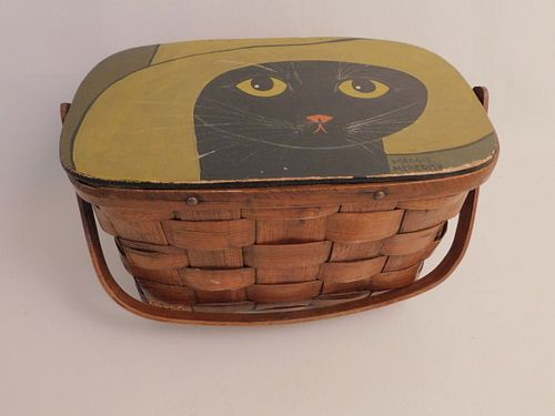 MAGGIE MEREDITH PAINTED BASKET -