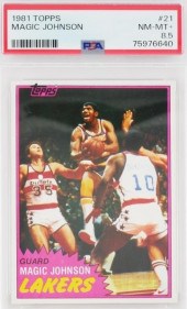 MAGIC JOHNSON 1981 TOPPS PSA 8