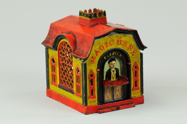 MAGIC MECHANICAL BANK Yellow J &
