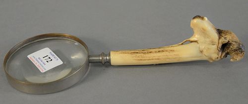 MAGNIFYING GLASS WITH STAG HANDLE