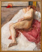 MAHER RECLINING NUDE OIL ON CA