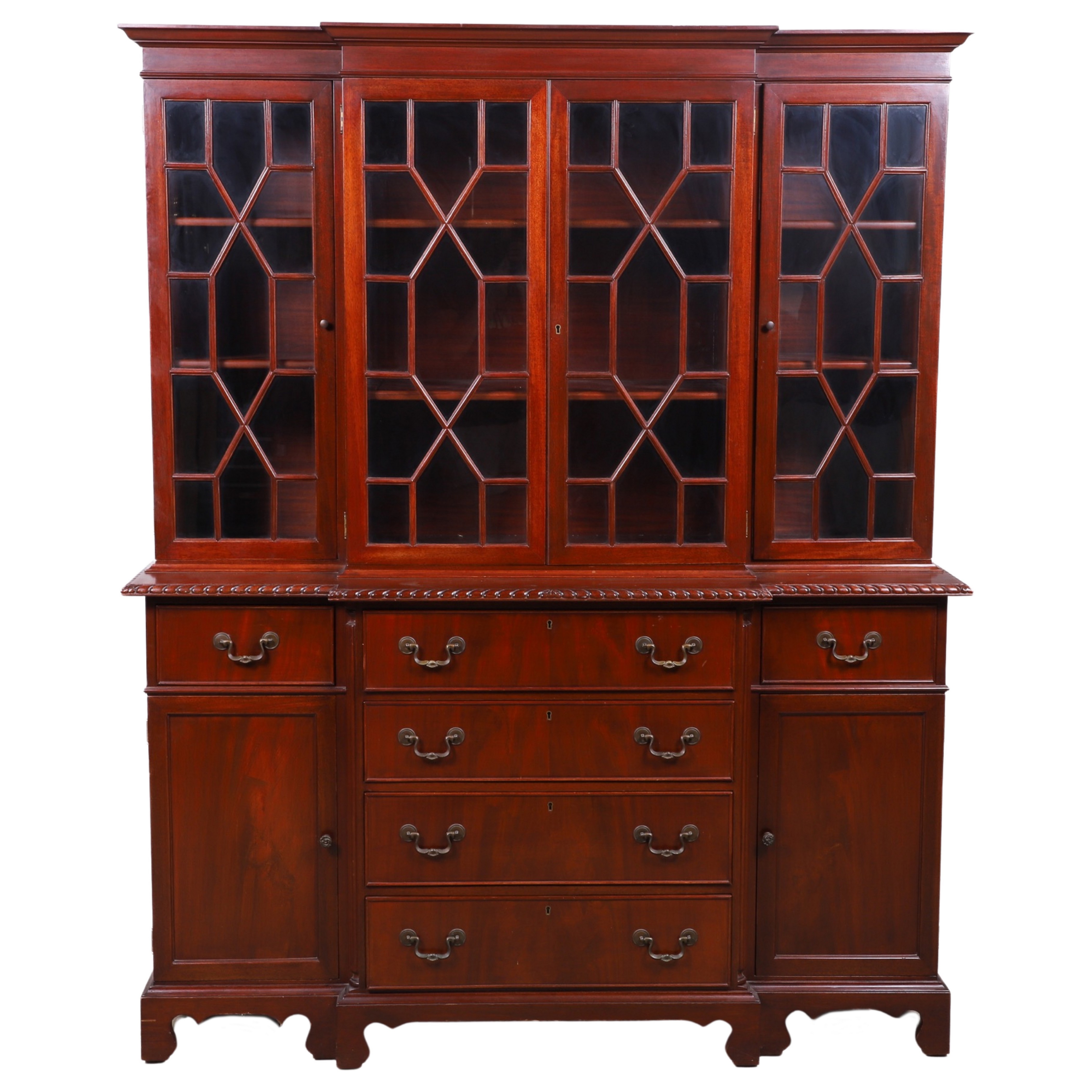 Mahogany 2-pc breakfront, top