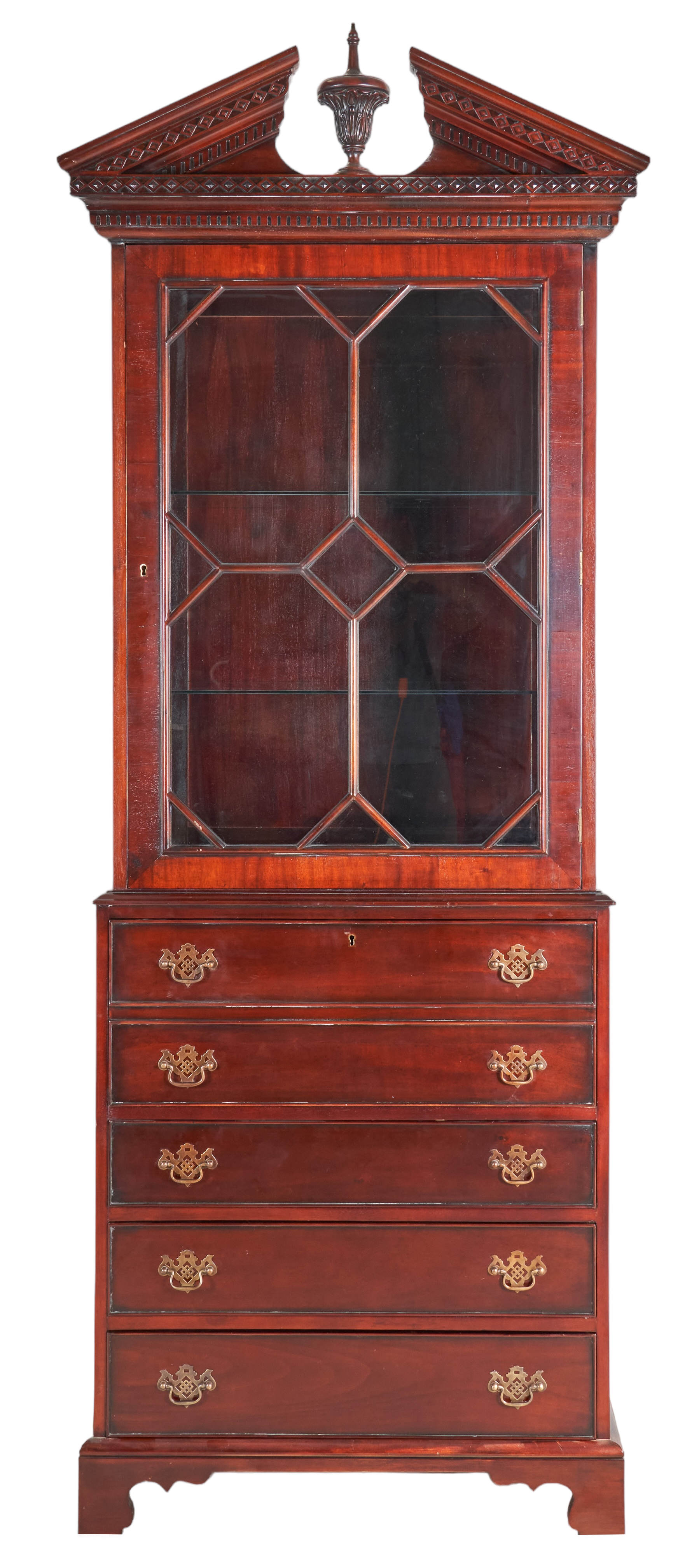 Mahogany 2-pc butlers bookcase, top