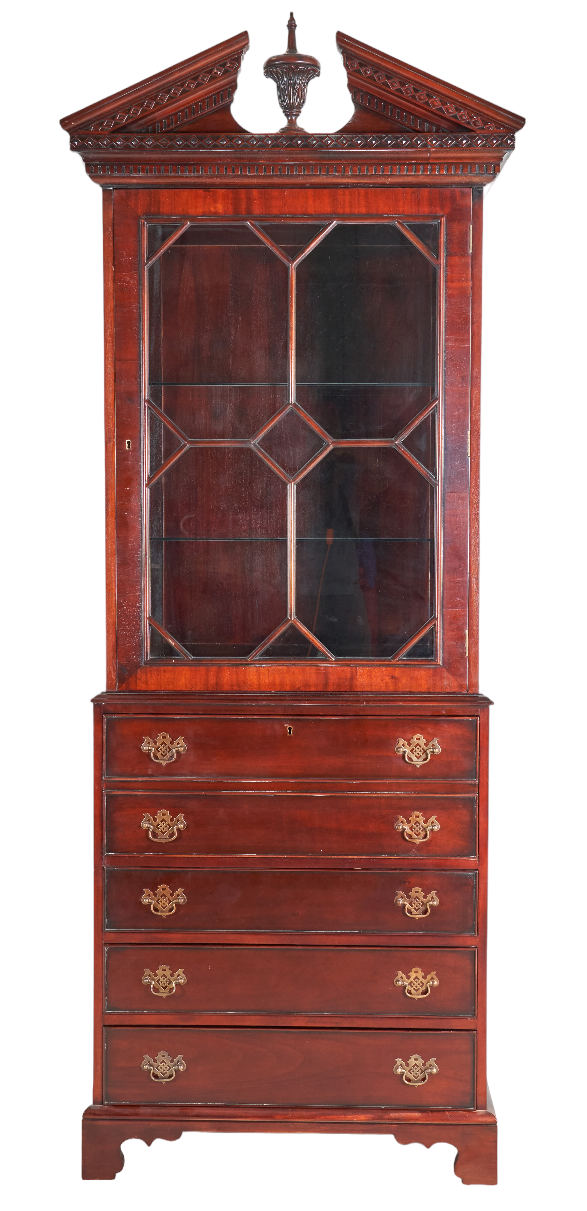 Mahogany 2-pc secretary desk, top