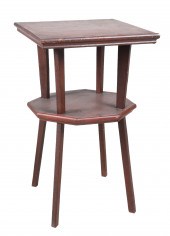 Mahogany 2-tier lamp table, sq