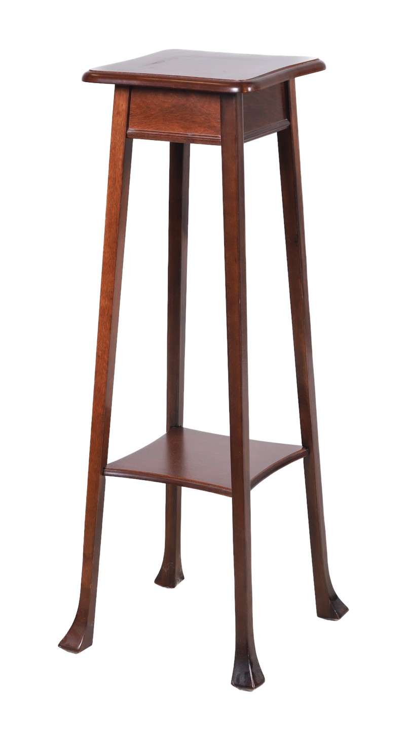 Mahogany 2-tier pedestal, 38"h x