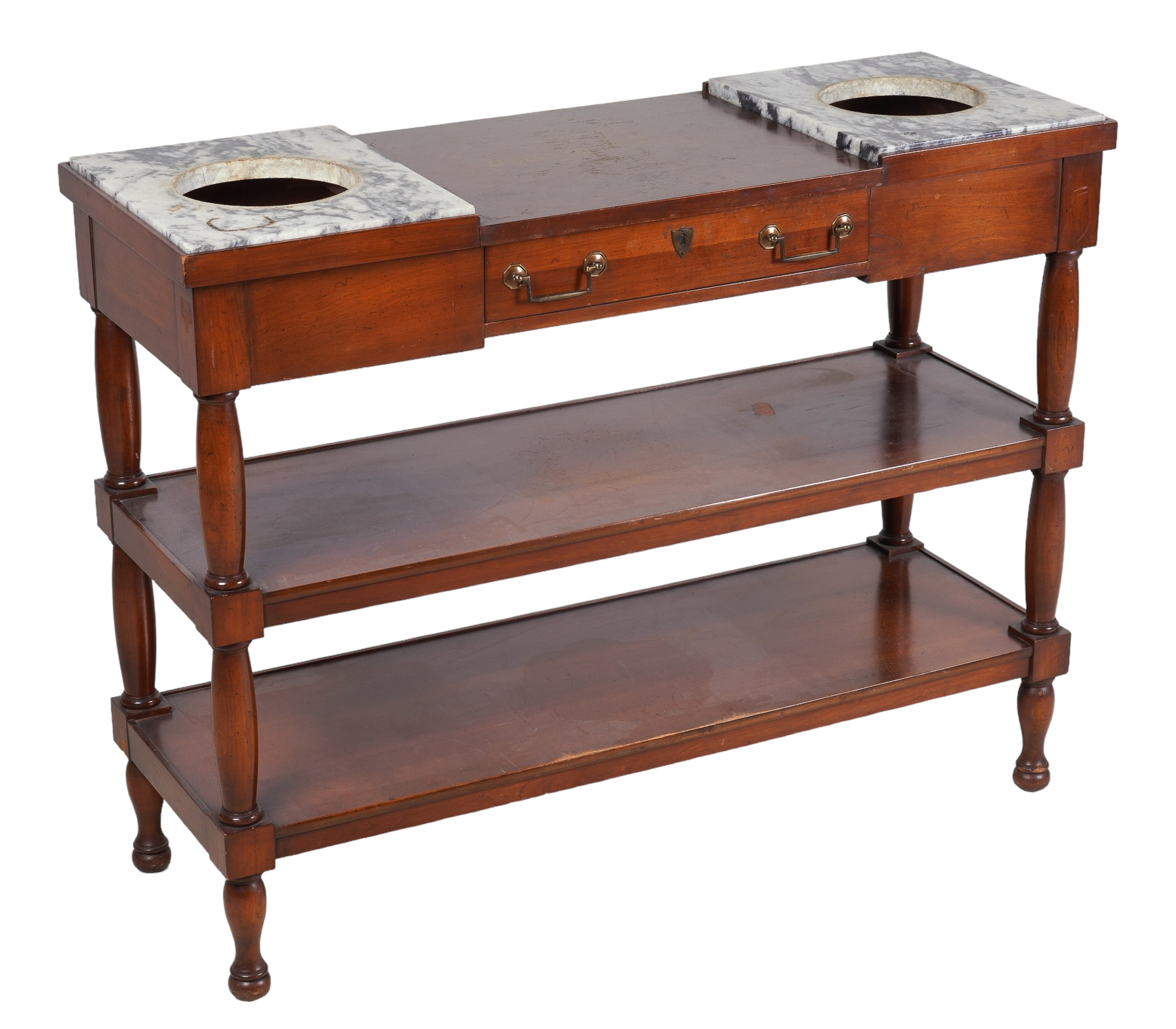 Mahogany 3-tier console table,