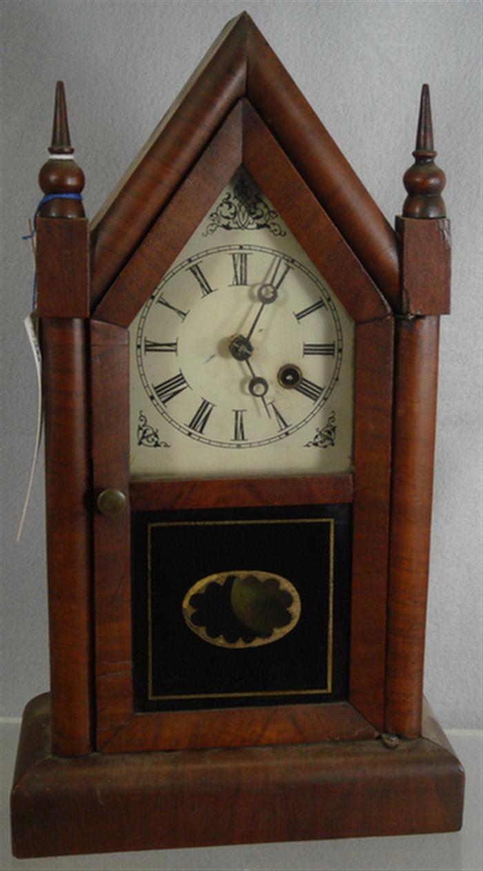 Mahogany 30 hr steeple clock,