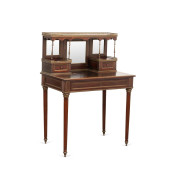 MAHOGANY AND BRASS INLAID BONH