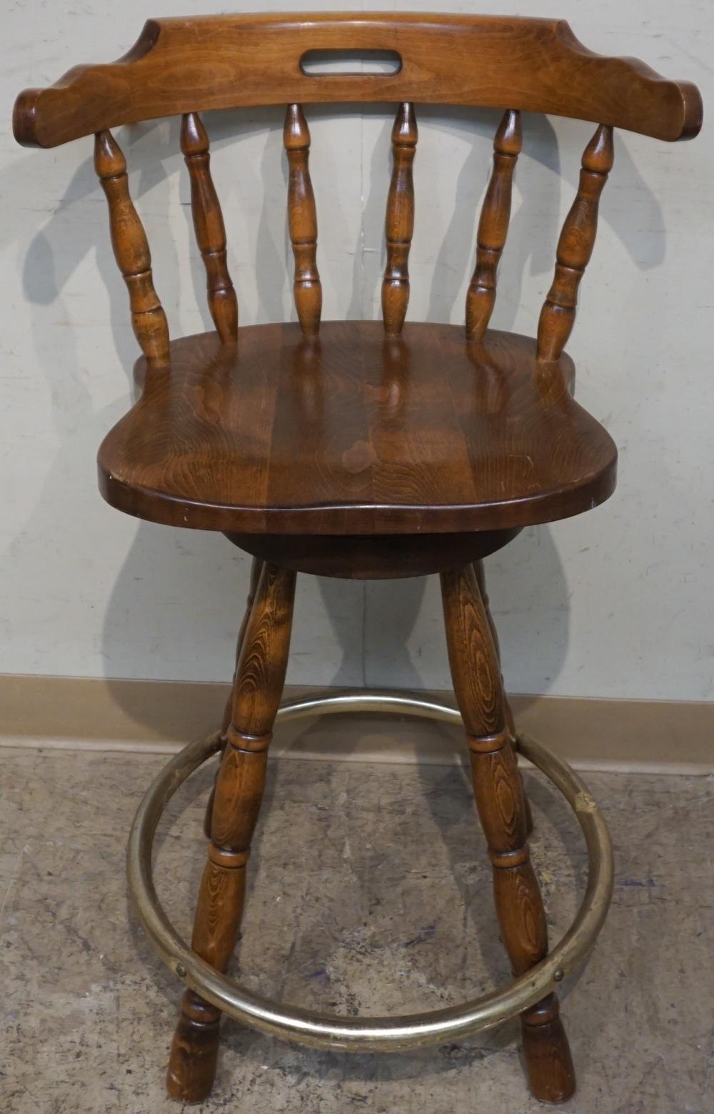 MAHOGANY AND BRASS REVOLVING BAR