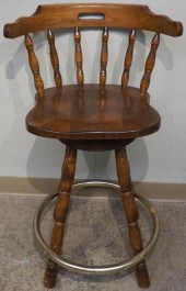 MAHOGANY AND BRASS REVOLVING B