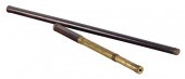 MAHOGANY AND BRASS SINGLE-DRAW