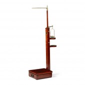 MAHOGANY AND BRASS STANDING FL