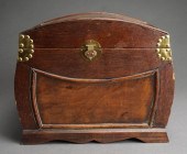 MAHOGANY AND BRASS STORAGE BOX