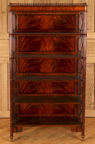 MAHOGANY AND BRONZE ETEGERE BY