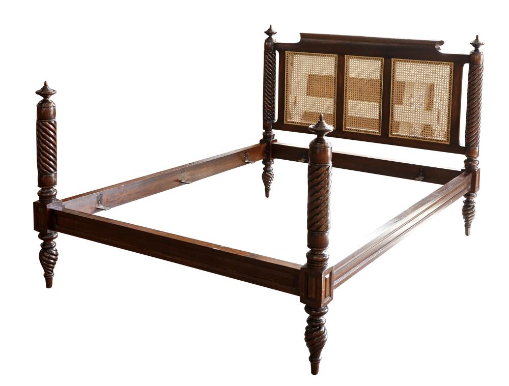MAHOGANY AND CANE QUEEN-SIZE